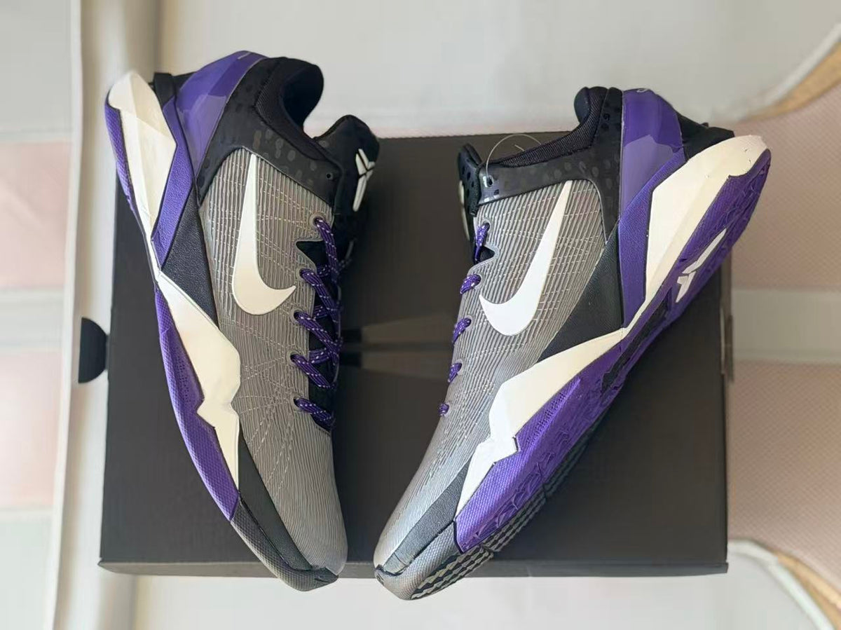 Nike Kobe 7 Basketball Shoes Gray Purple Black