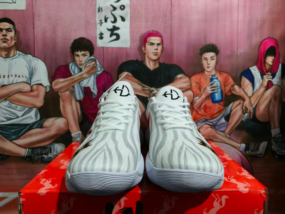Nike Anime Graphic Sneakers White with Red Swoosh