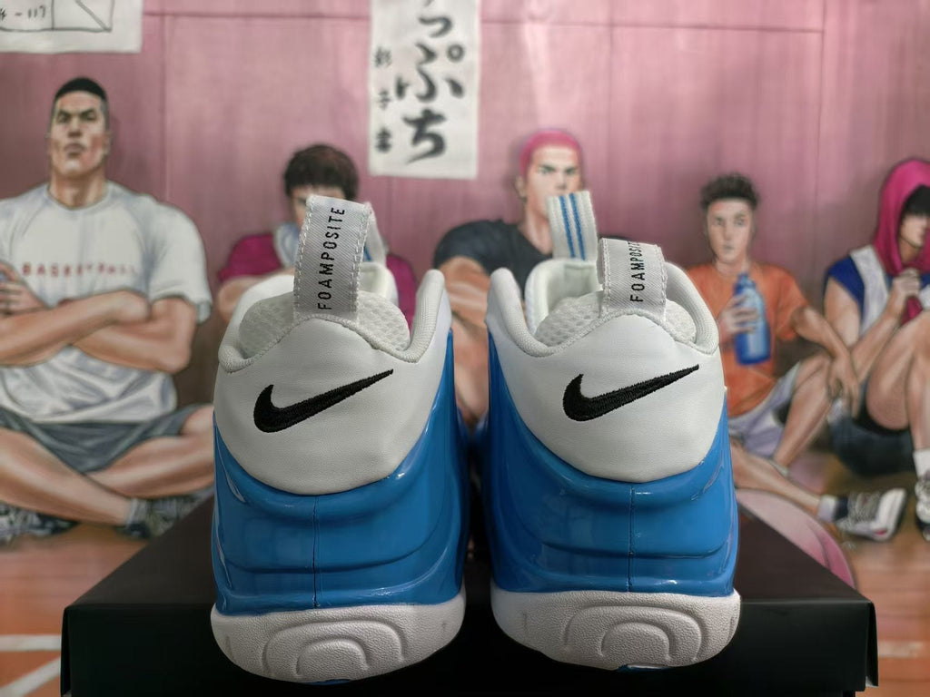 Nike Foamposite Basketball Sneakers White Blue