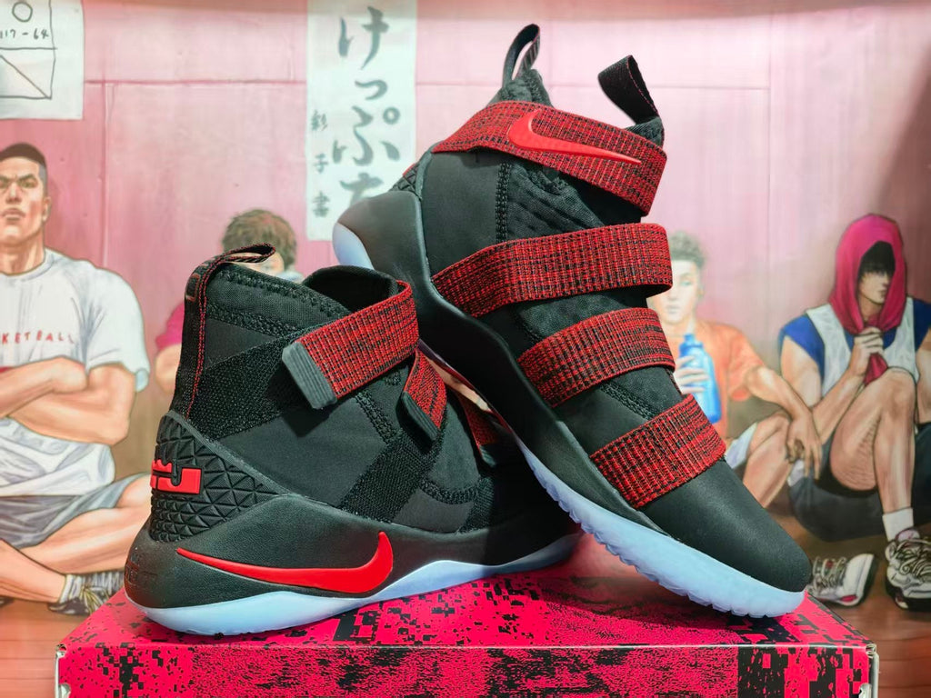 Nike LeBron Soldier 12 Black Red Basketball Shoes