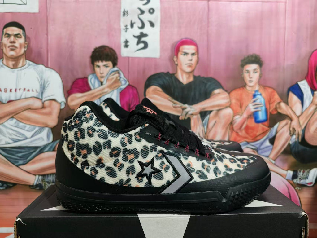 Converse Leopard Print Black Low-Top Sneakers