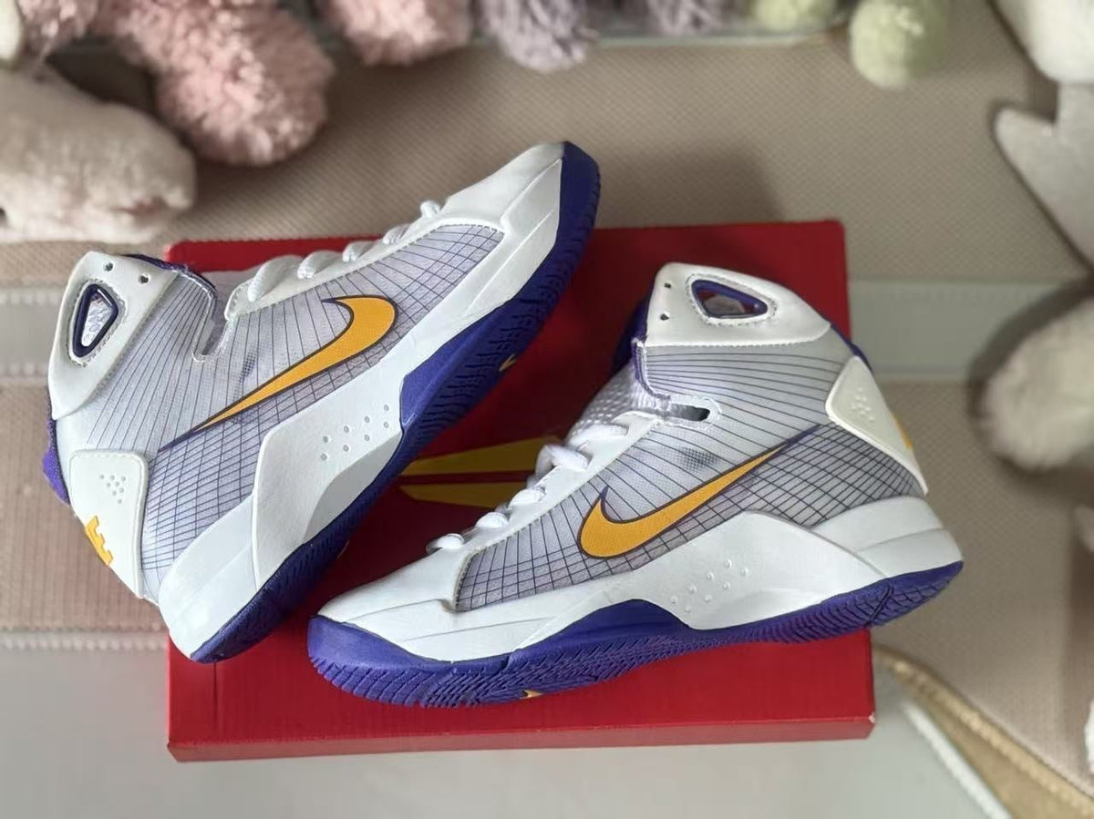 Nike HD2008 Kids High-Top Sneakers White Purple Gold