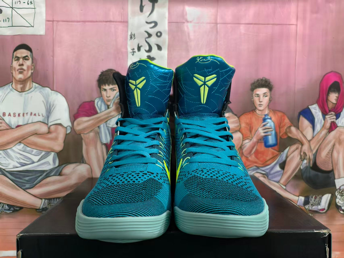 Nike Kobe 9 Elite High Basketball Shoes Blue Volt