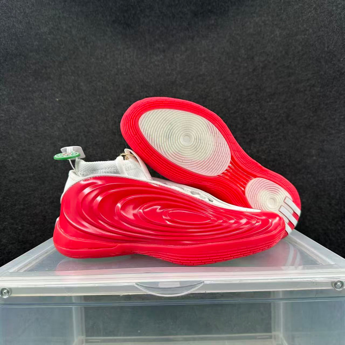Red and White Layered Sole Sneakers