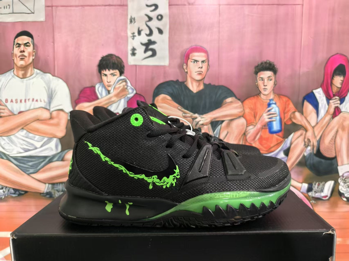 Nike KD Basketball Sneakers Black and Volt Halloween Style