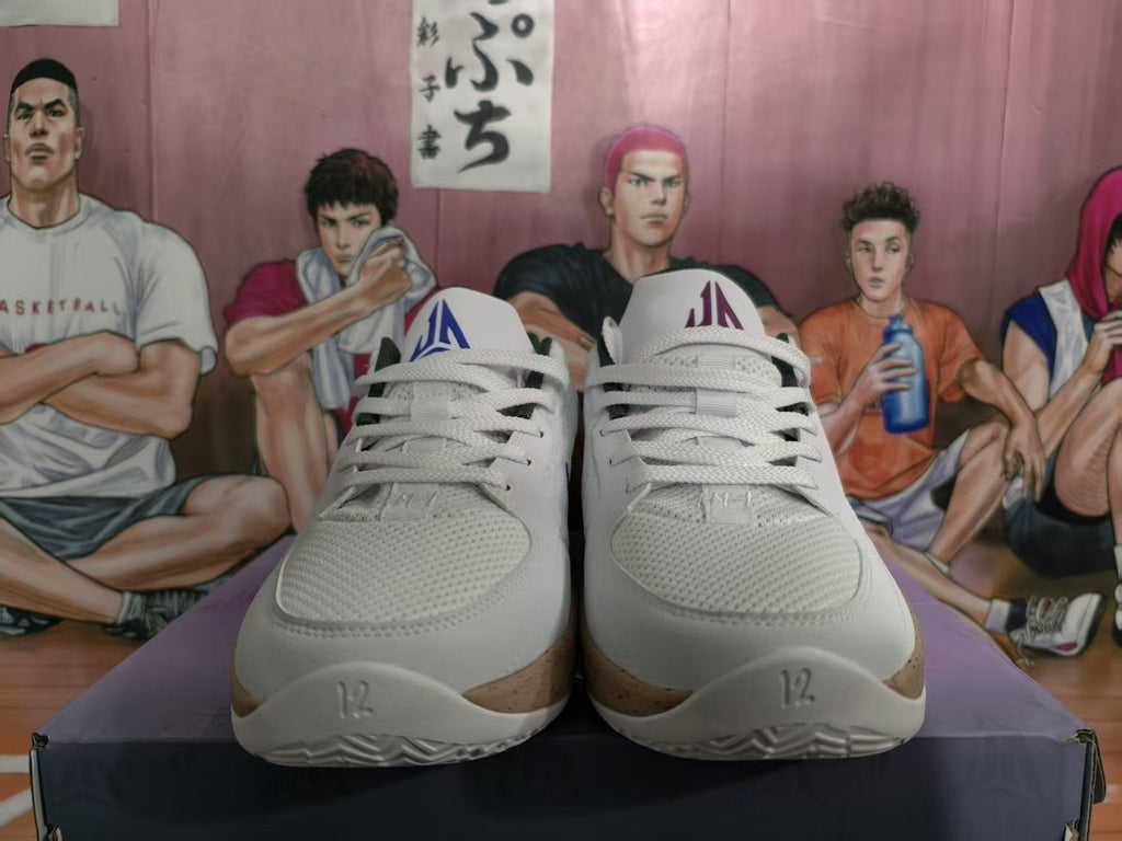 Jordan 12-AM Basketball Sneakers White Blue