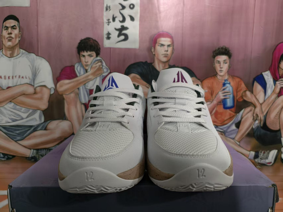 Jordan 12-AM Basketball Sneakers White Blue