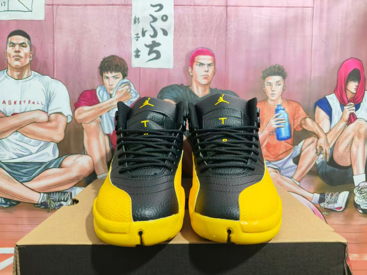 Jordan Black and Yellow High-Top Basketball Sneakers
