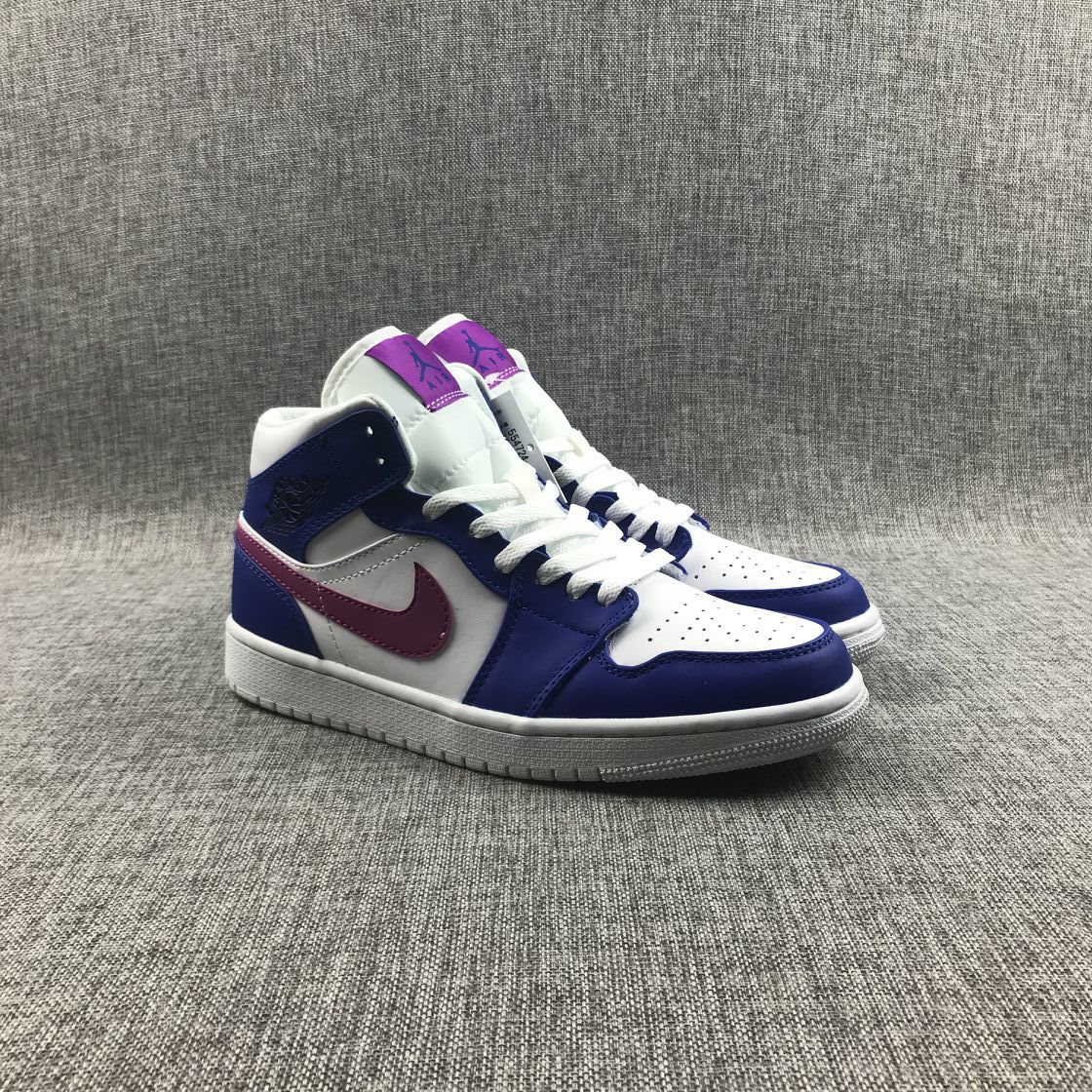 Jordan Air 1 Mid Blue Pink Sneakers 554724-451