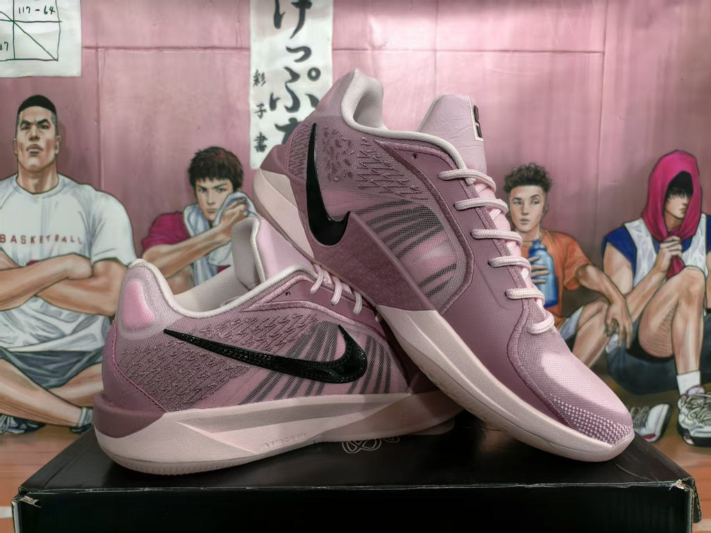 Nike Pink and Black Basketball Sneakers