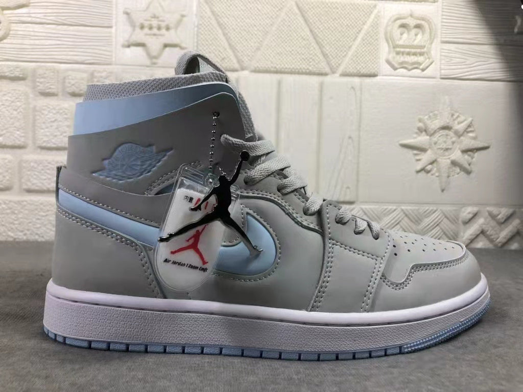 Air Jordan 1 WMNS High Zoom Grey Blue High-Top Sneakers