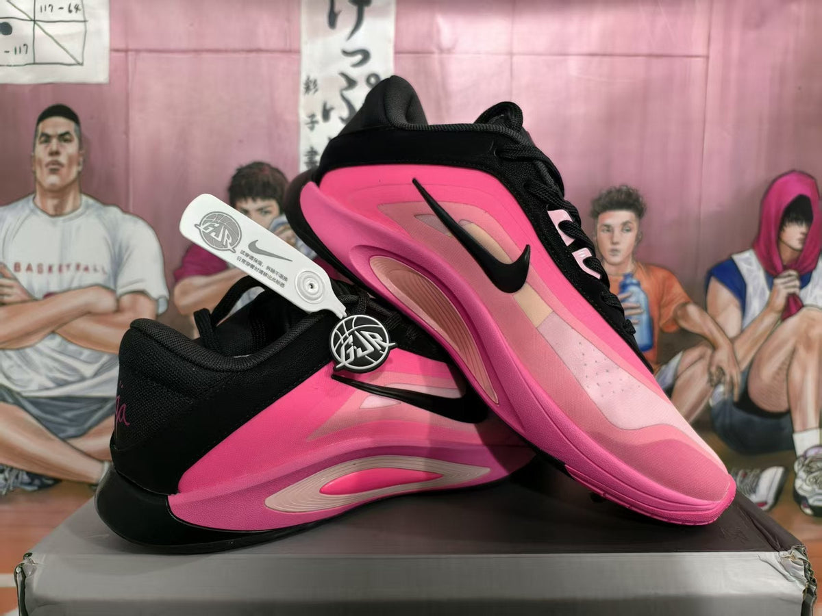Nike Black and Pink Basketball Sneakers