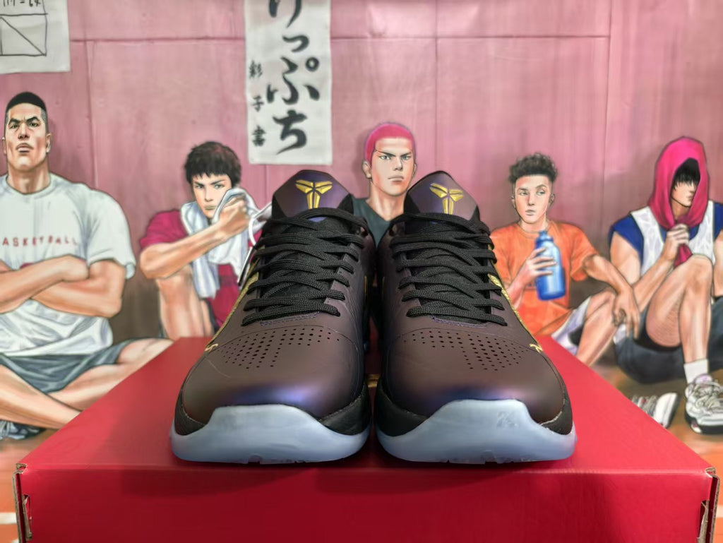 Nike Purple Snake Basketball Sneakers Black Purple Gold