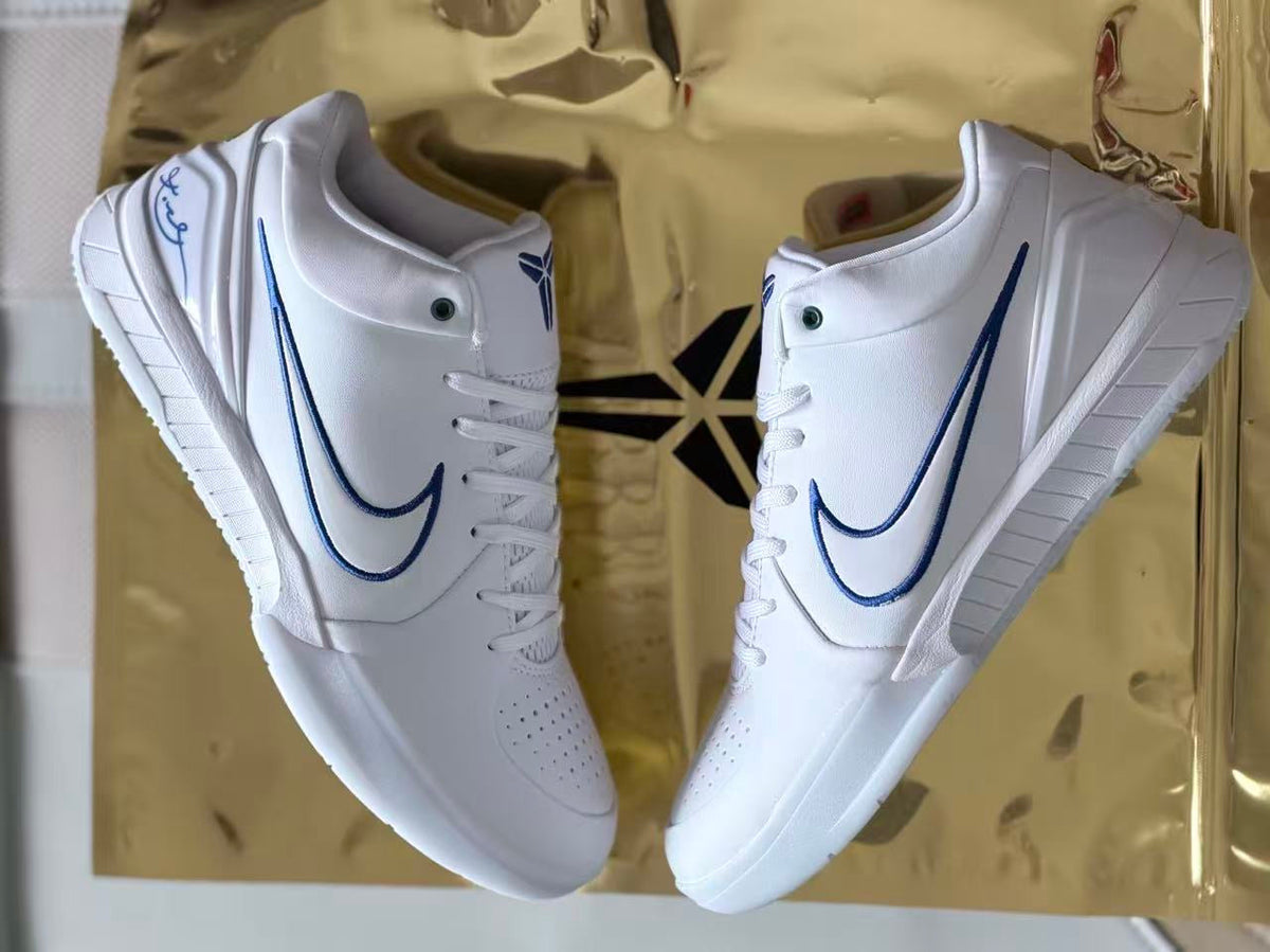 Nike Kobe 4 Basketball Shoes White and Blue