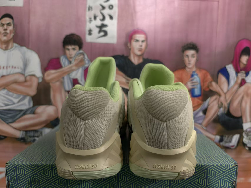Nike Cushion 3.0 Basketball Sneakers Beige and Lime