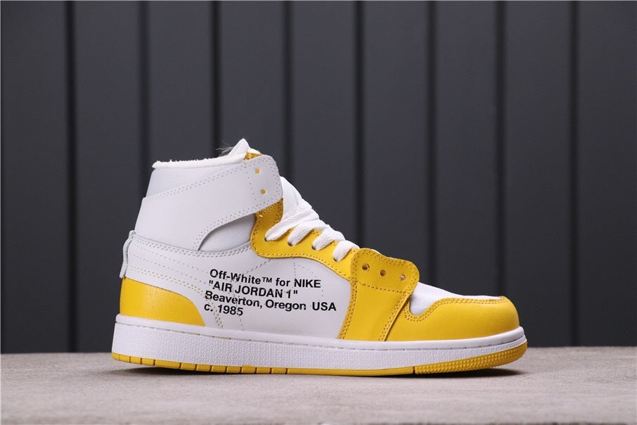 Jordan 1 High Off-White Sneakers White Yellow Grey