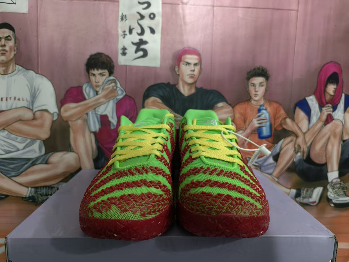Nike Sneakers Red Green Gradient Basketball Style