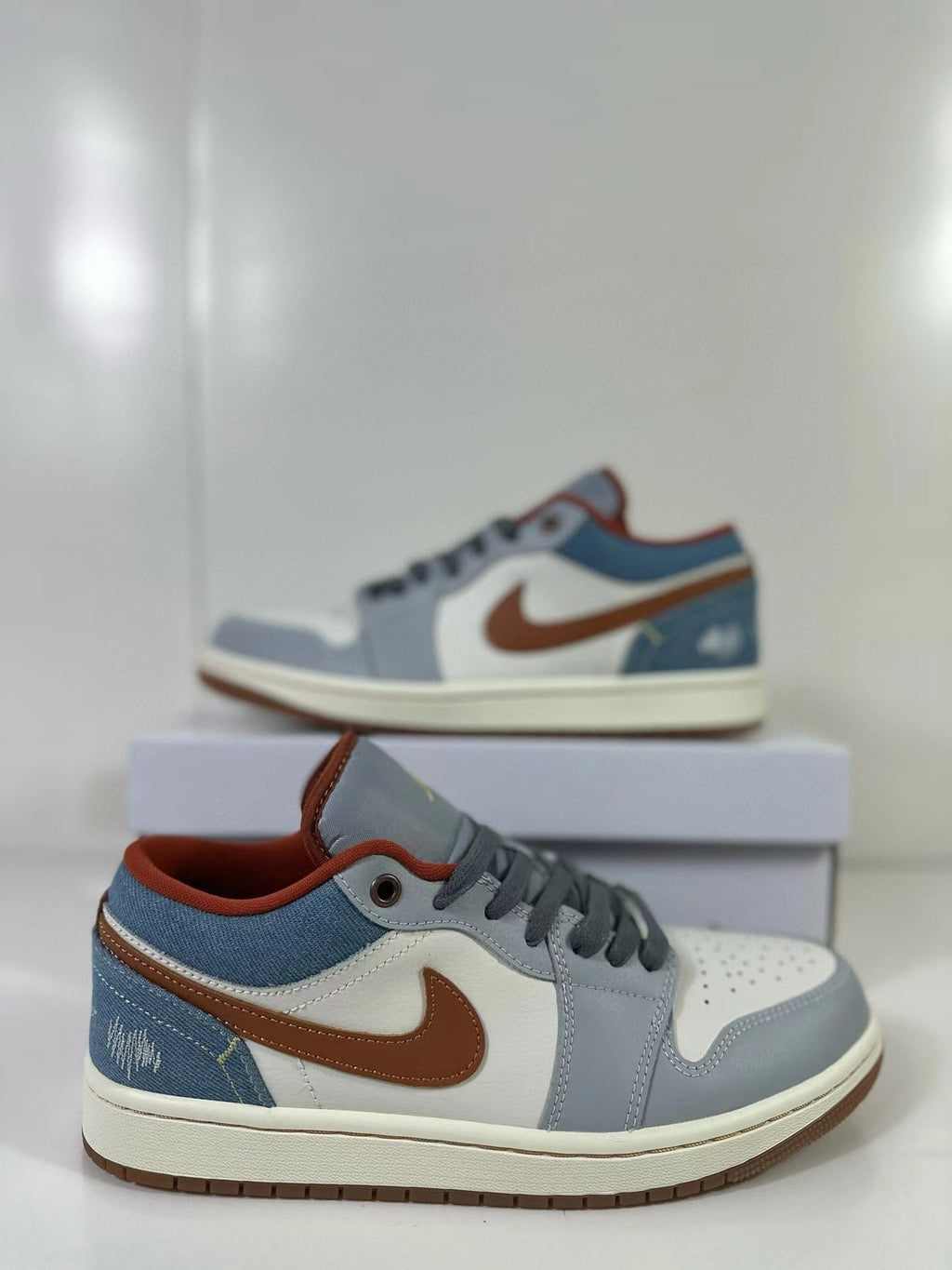 Jordan Air Jordan 1 Low Sneakers Blue Gray and Brown FZ5045-019