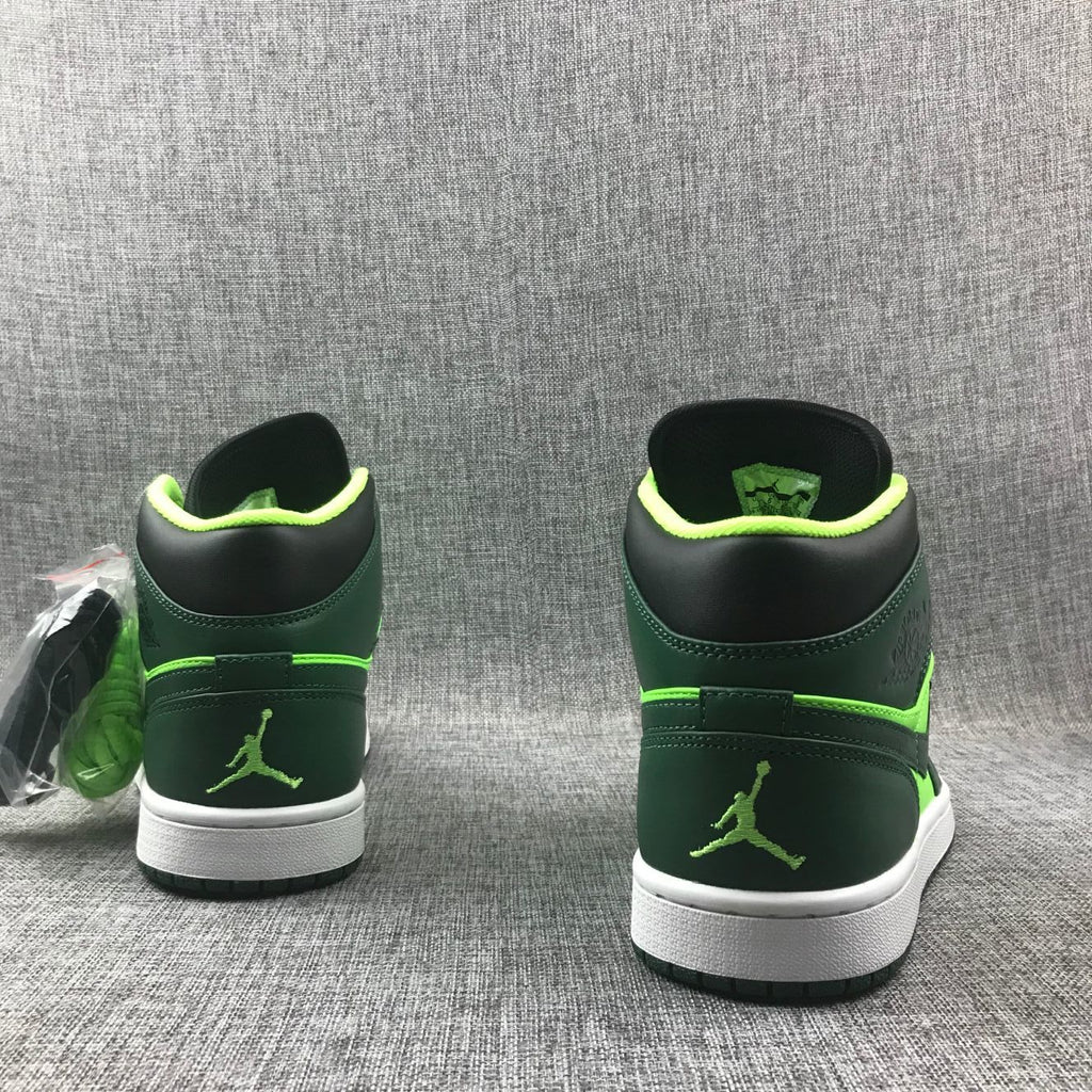 Jordan 1 Mid Fluorescent Green Sneakers 554724-330