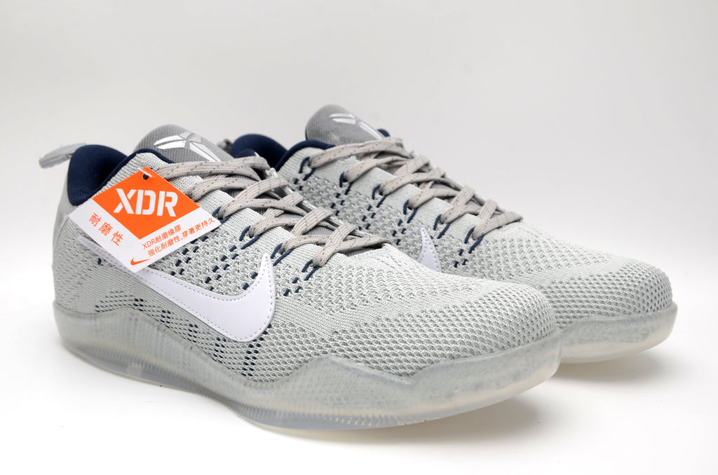 Nike Kobe 11 Low Basketball Shoes Gray and Navy