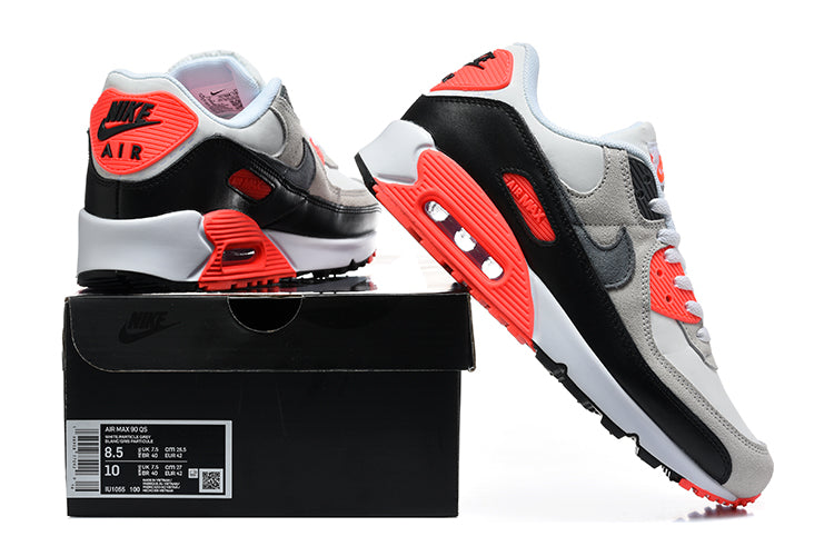 Nike Air Max 90 Sneakers Grey Black Bright Crimson