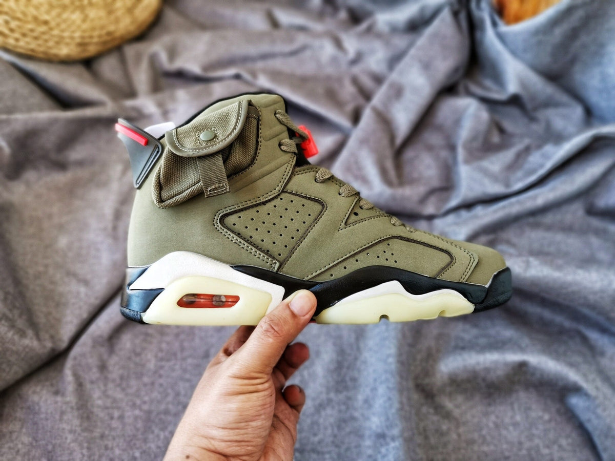 Air Jordan 6 TS 3M High-Top Sneakers Olive