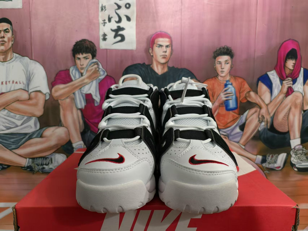 Nike Air More Uptempo Sneakers White Black Red
