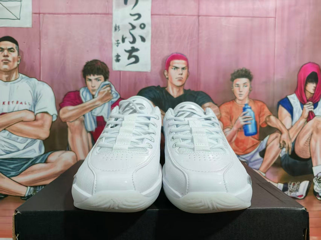 Jordan White and Light Gray Basketball Sneakers