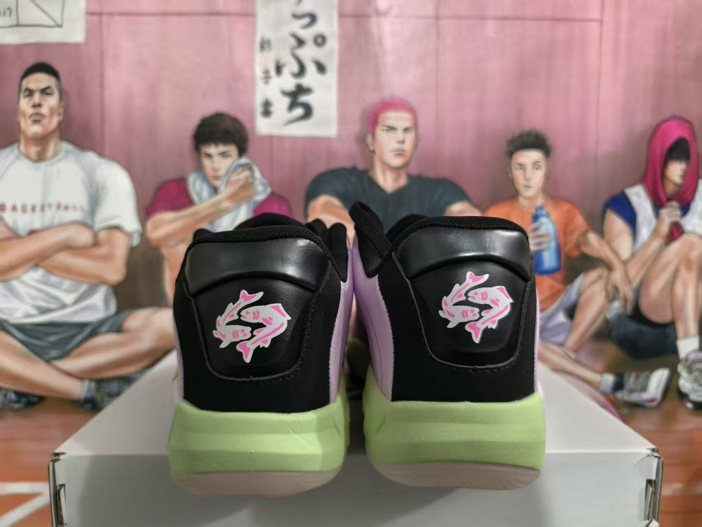 Jordan Sneakers Black, Pink and Green