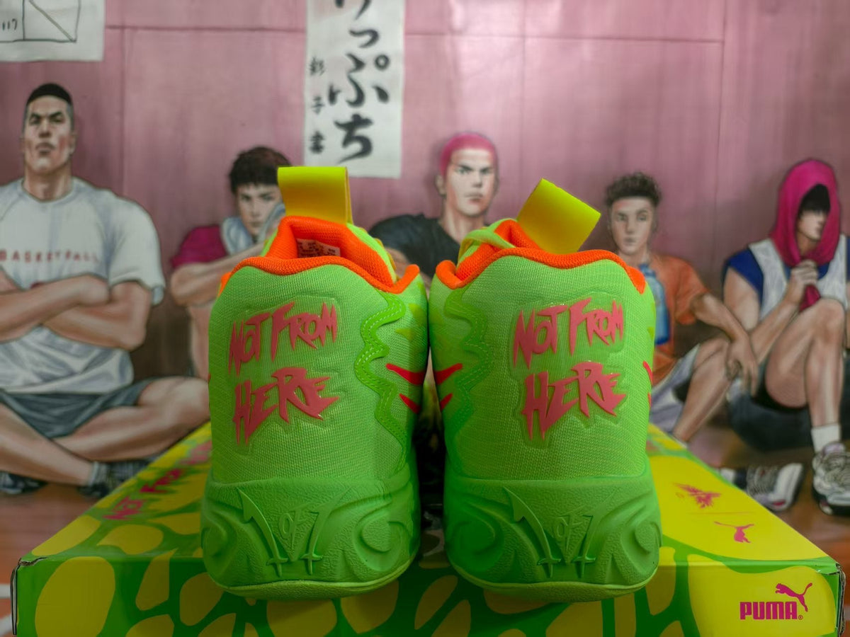 PUMA Basketball Shoes in Neon Yellow and Orange