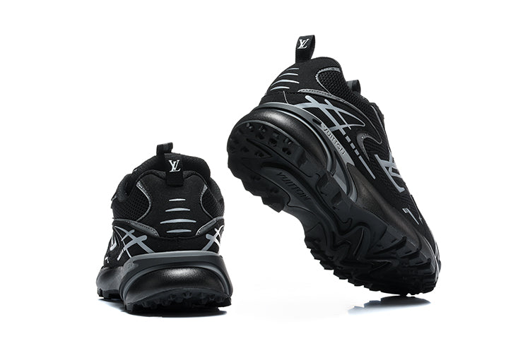 Louis Vuitton Black and Silver Graphic Low-Top Sneakers