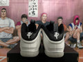 White and Black High-Top Basketball Sneakers