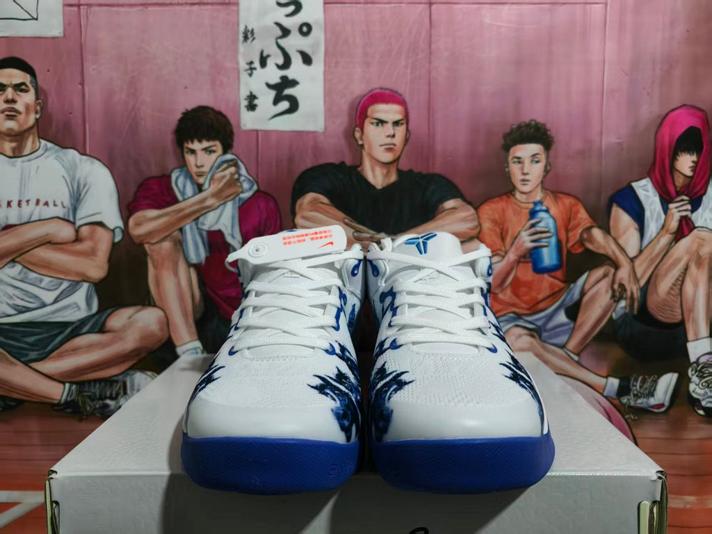 Nike Blue and White Basketball Shoes