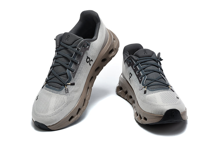 On Cloudmonster 3 Sneakers in Gray and Taupe