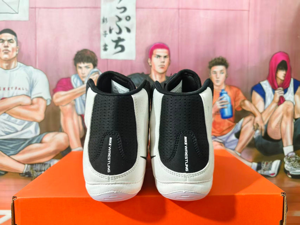 Nike Black and White High-Top Wrestling Sneakers