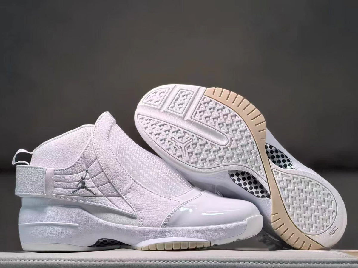 Jordan 19 White High-Top Basketball Sneakers