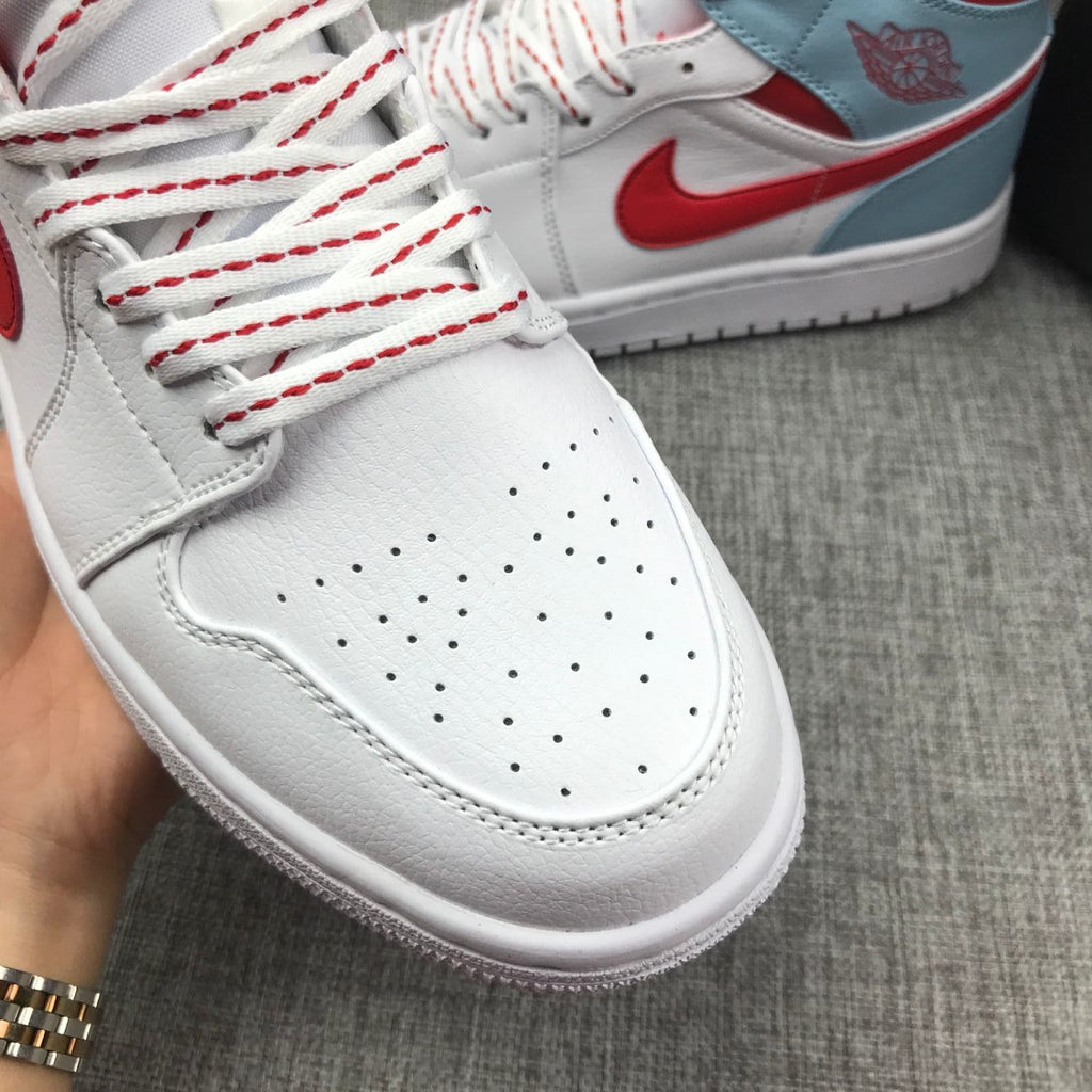 Jordan Air Jordan 1 Mid Ice Blue White Red 555112-104