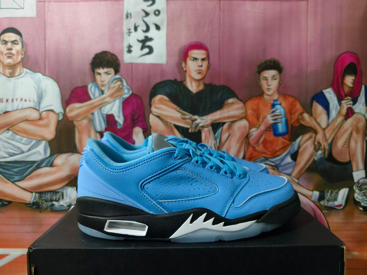 Blue Basketball Sneakers with Black and White Accents