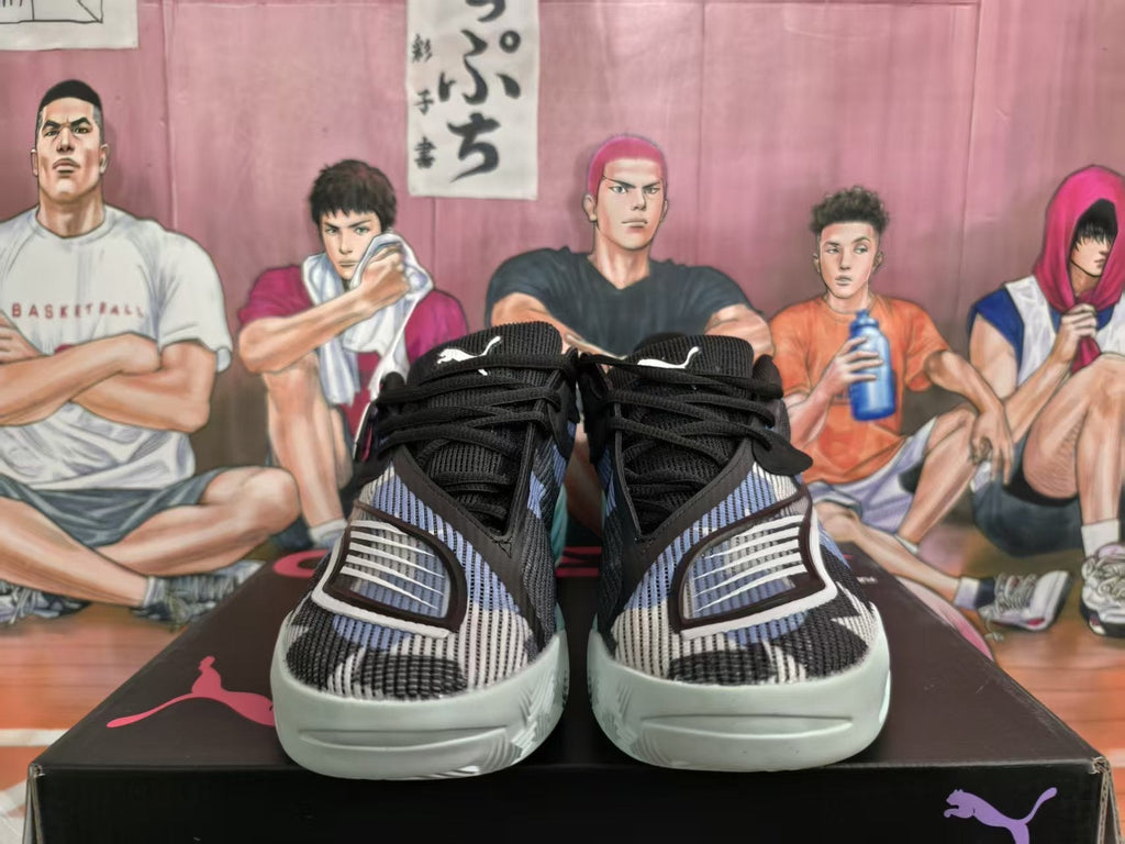 Puma Black Blue Basketball Sneakers