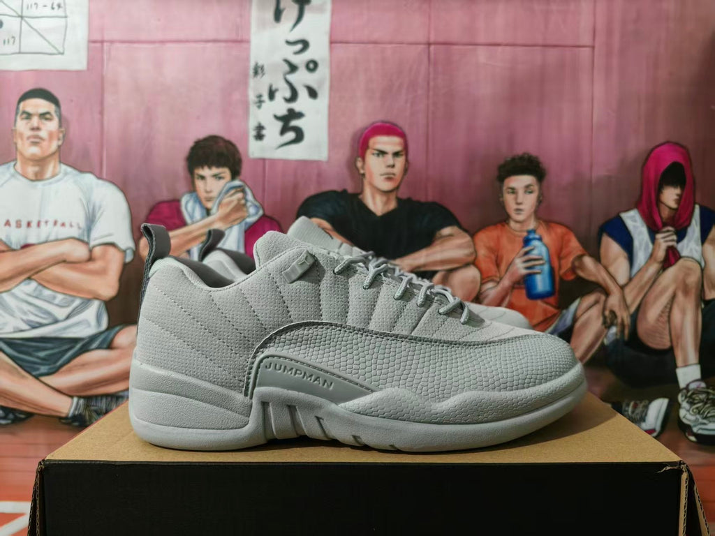 Jordan 12 Retro Wolf Grey Basketball Sneakers