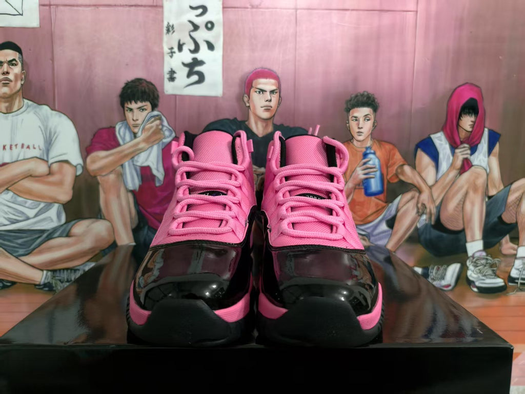 Jordan Snake Year Pink and Black High-Top Sneakers