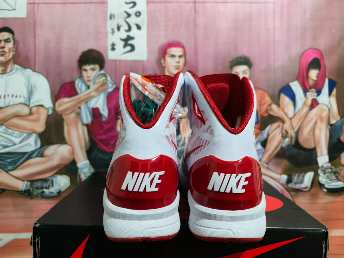 Nike Hyperdunk White and Red High-Top Basketball Shoes