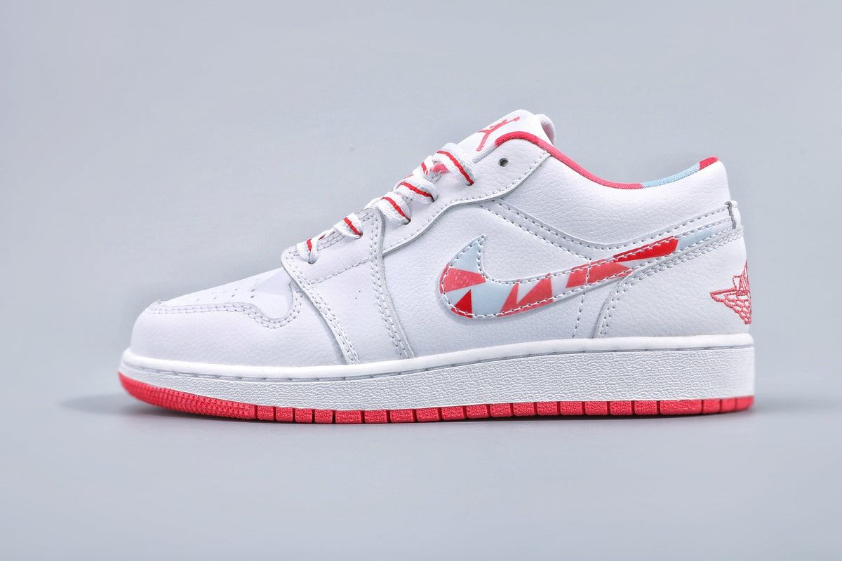 Jordan 1 Low Women's White Pink Red Sneakers