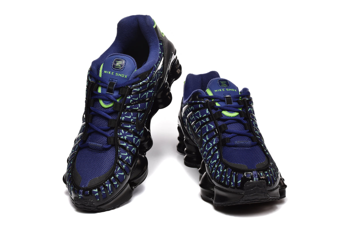 Nike Shox TL Blue and Black Patterned Sneakers