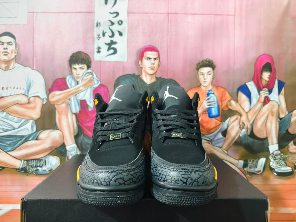 Jordan 3 Black and Yellow High-Top Sneakers