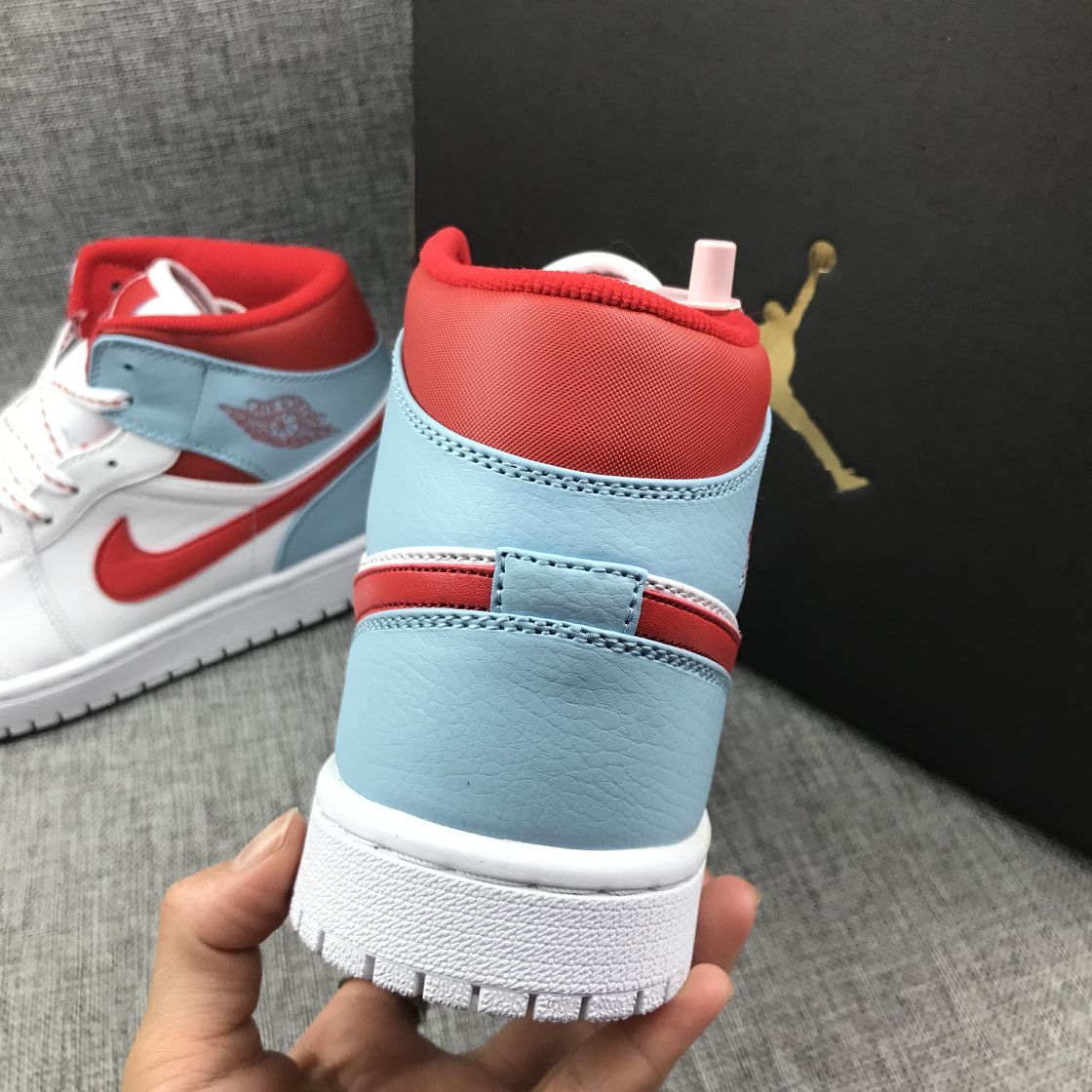Jordan Air Jordan 1 Mid Ice Blue White Red 555112-104
