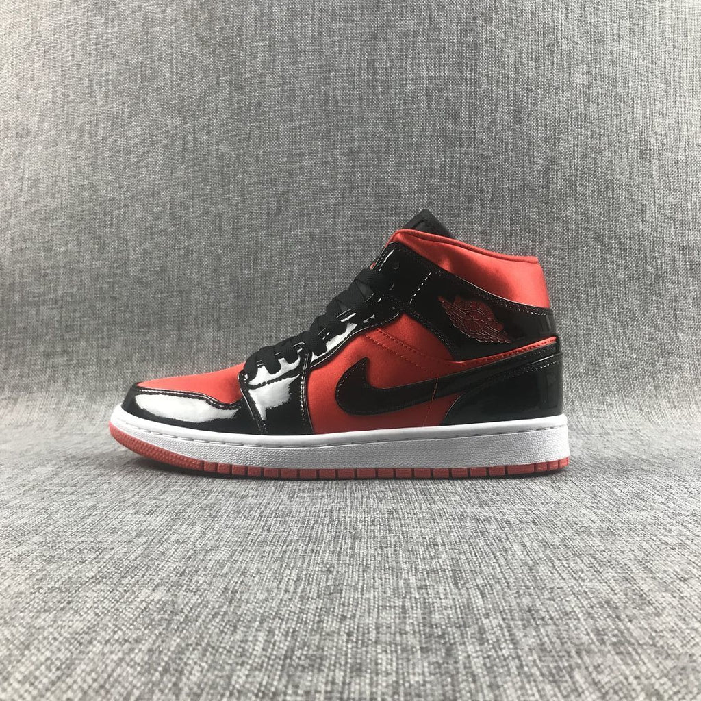Jordan Air Jordan 1 Mid Red Black Patent Sneakers BQ6472-600