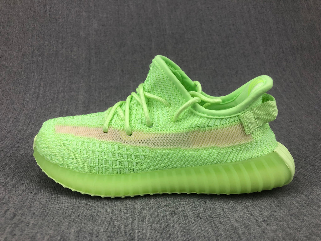 Yeezy 350 V2 Kids Sneakers Glow Green