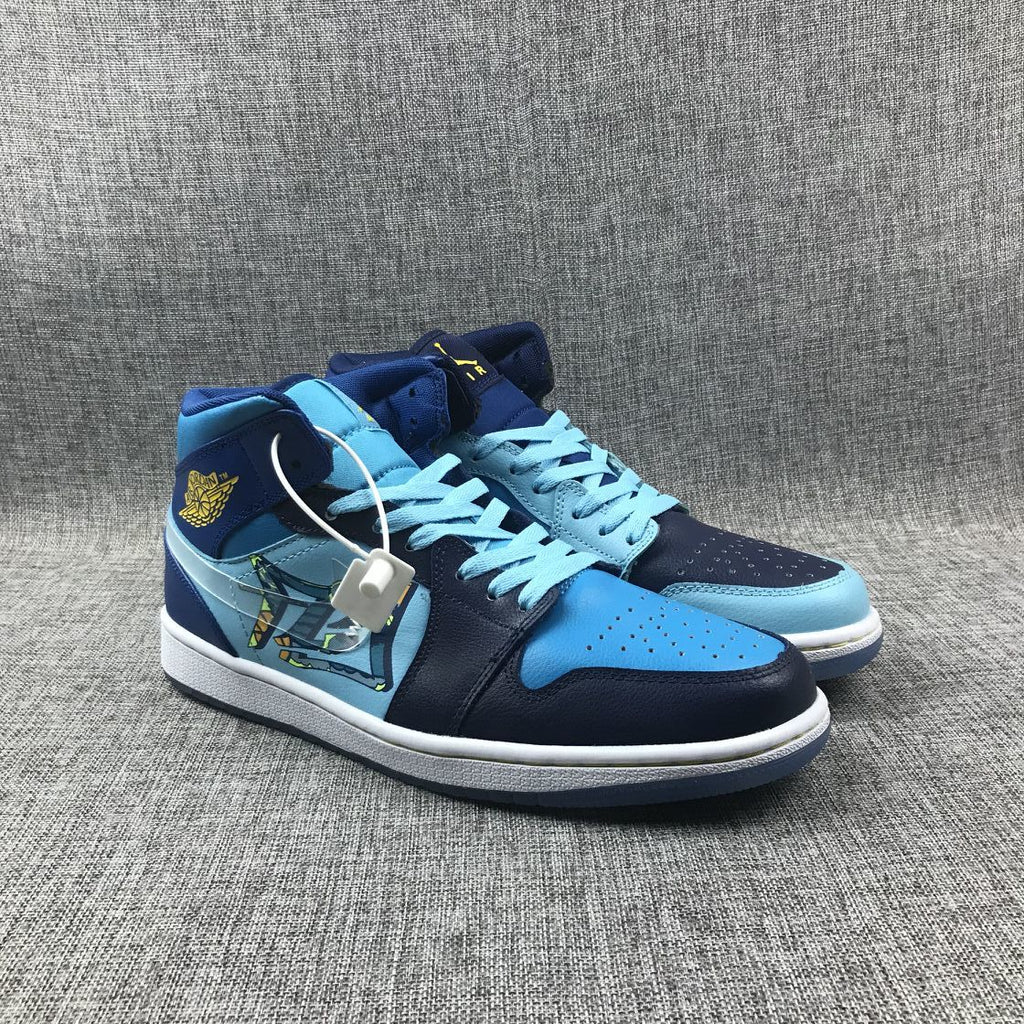Jordan Air Jordan 1 Mid Blue Graphic Sneakers BV7446-400