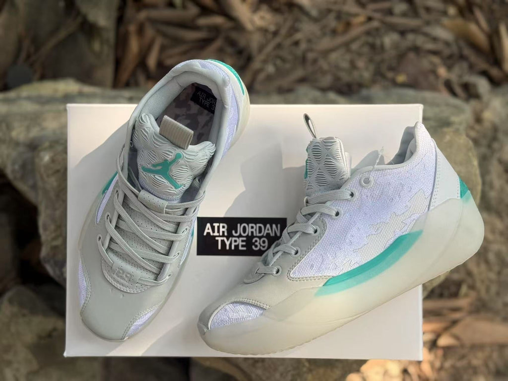 Jordan 39 Basketball Sneakers Gray Lavender Teal